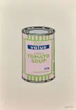 Soup can Pale Lilac/Lime/Bleu by Banksy, 2005, Sérigraphie en couleurs, sold May 2019