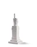 L.O.V.E by Maurizio Cattelan, 2014, Concrete sculpture painted in white ; stamped In its original wooden box, sold May 2019