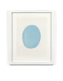 Nudo azzurro (Blue oval with nude) by Lucio Fontana, 1967, Eau-forte et aquatinte en couleurs, sold May 2019