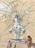 Etude pour Santiago el Grande - Circa 1957-1964 by Salvador Dalí, Aquarelle, gouache, crayon et fusain sur calque contrecollé sur carton, sold Jun 2019