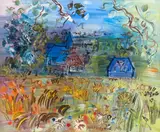 La Chapelle dans le champ de blé en Normandie by Raoul Dufy, 1935, Huile sur toile, sold Jun 2019