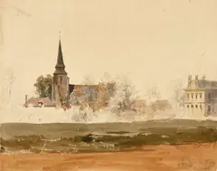 Vue de Saulty, dans le Pas-de-Calais by Adrien Dauzats, Aquarelle sur trait de crayon,, sold Sep 2019