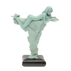 Bronze Sculpture 'Reading Book' by Carl Payne, A verdigris patinated bronze figure of a reclining nude lady reading a book, sold Oct 2026
