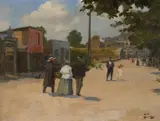 La Promenade by André Devambez, Huile sur panneau,, sold Sep 2019