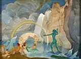Njord et les Vierges du Rhin by Carl Johan Forsberg, Aquarelle gouachée, sold Sep 2019