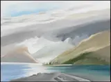 Golden Ears Over Pitt Lake, BC by Toni Onley, oil on canvas, sold Sep 2012