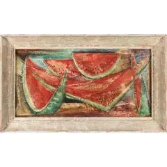 Watermelon by Boyce Kendrick, Varnished watercolor on Masonite, sold Sep 2015