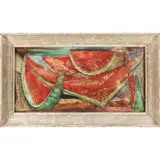Watermelon by Boyce Kendrick, Varnished watercolor on Masonite, sold Sep 2015