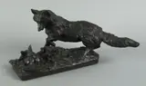 of a fox and chicken by Otto Jarl, bronze, sold Mar 2006