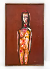 Abstract Nude by Ralph Rosenborg, Oil on canvas, sold Sep 2025