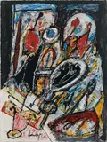 COMPOSITION by Jacques Doucet, Technique mixte et collage sur papier, sold Dec 2019