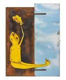 Untitled by Os Gêmeos, 2008, Acrylique sur deux portes en bois assemblées, sold Nov 2019