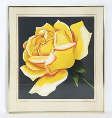 Untitled by Lowell Nesbitt, Yellow rose lithograph, sold Oct 2025