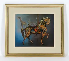 A carousel horse by Gary T. Erbe, Lithograph, sold Oct 2025