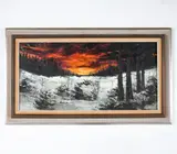 Winter Landscape by Roald Hansen, Oil on canvas, sold Nov 2025