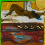 Sleeping by Robin Philipson Ra Prsa Frsa Rsw Rgi DLitt Lld, oil on leather, sold Aug 2011