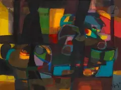 Scène d’intérieur by Marcel Mouly, 1975, Gouache, sold Oct 2019