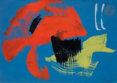 Composition by Gérard Ernest Schneider, 1967, Gouache, sold Oct 2019