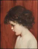 Portrait of a Young Girl by Laura Adelaine Lyall Muntz, 1902, watercolour on paper on board, sold Feb 2012