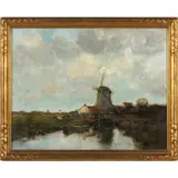 Old Mill - Voorburg, Holland by Charles P. Gruppé, Oil on canvas, sold Dec 2014