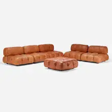 Camaleonda modular sofa by Mario Bellini, 1971, leather, aluminum, castors, sold Oct 2021