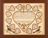 fraktur by Christian Mertel, watercolor and ink on paper, sold May 2005