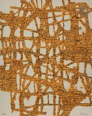 Composition lettriste by Isidore Isou, 1961, Lithographie en couleurs, sold Oct 2019