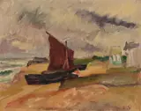 Barque sur la grève – Circa 1914 by Louis Valtat, Huile sur toile, sold Oct 2018