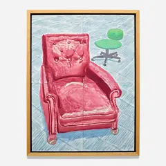 Red Leather Chair by David Hockney, 2003, watercolour on 4 joined sheets of paper, sold Oct 2026