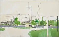 Between the gulf of Paria and the Atlantic Western main East November by Hurvin Anderson, 2002, oil on canvas, sold Oct 2026