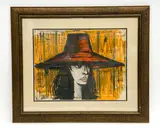 Woman in hat by Bernard Buffet, Ltd. lithograph, sold Feb 2026