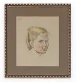 A little girl by Hugo Gellert, Pastel portrait, offered Feb 2026