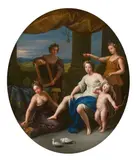 La toilette de Vénus by Bon Boullogne, Huile sur toile à vue ovale marouflée sur panneau, sold Mar 2018