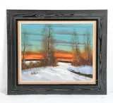 Winter Landscape by Finn Dannerfjord, Oil on canvas, sold Feb 2026