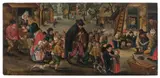 Le joueur d'orgue aveugle by Pieter Brueghel le Jeune, Huile sur panneau, parqueté, sold Mar 2018