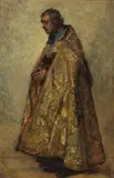 Chanoine de Notre-Dame de Paris, étude pour le Baptême du prince impérial by Thomas Couture, Huile sur toile, sold Mar 2018