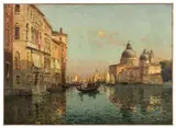 Vue du Grand Canal vers la Salute, Venise by Antoine Bouvard, Huile sur toile (Toile d'origine), sold Mar 2018