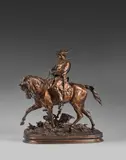 Veneur Louis XV à cheval by Pierre-Jules Mêne, Bronze à patine médaille, sold Mar 2018