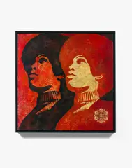 Panther Power by Shepard Fairey, 2007, Pochoir, peinture aérosol et collages sur toile, sold Jun 2018