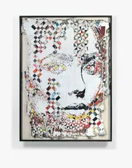 Decrease #20 by Vhils, 2015, Affiches publicitaires récupérées dans la rue et découpées à la main et au laser, sold Jun 2018