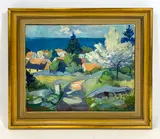 Mid-Century Landscape by Nis Stougaard, Oil on canvas, sold Mar 2026