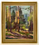 Forest Landscape by Nis Stougaard, Oil on canvas, sold Mar 2026