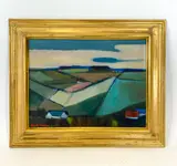Abstract Landscape by Arne A. Hansen, Oil on canvas, sold Mar 2026