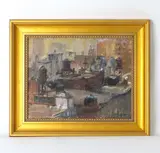 Nyc Rooftop Scene by Anthony Springer, Oil on canvas, sold Mar 2026