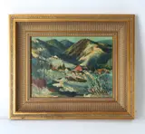 A rural landscape by Tom Olenchak, Oil on canvas, sold Mar 2026