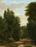 Allée dans un parc by Jean-Victor Bertin, Huile sur toile (Toile et châssis d'origine), sold Feb 2018