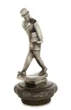 Le Krach by Jan Et Joël Martel, Bronze argenté, signé et titré sur la base, monté sur un bouchon de radiateur, sold Feb 2018