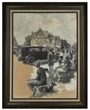 Après-midi à Deauville by Jean Joseph Léon Fauret, Huile et gouache sur toile, signée en bas à droite. Encadré, sold Jun 2018