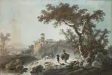 Bergers et leurs troupeaux dans un paysage by Jean-Baptiste Pillement, Pastel, sold Dec 2008