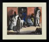 Scène de village en Afrique by Chrysis Jungbluth, Gouache sur papier, sold Mar 2022